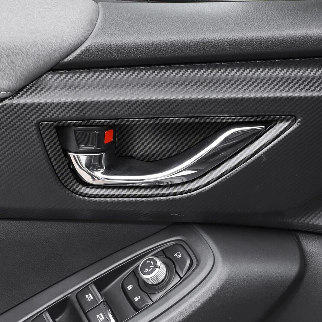 Carbon Fiber 4X Inner Door Handle Bowl Cover Trim For Subaru Crosstrek 2023 2024