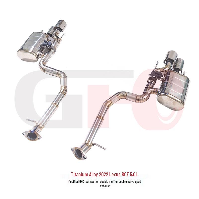 Enhance your 2022 Lexus RCF 5.0L with a titanium alloy dual-muffler, dual-valve quad-exhaust system.