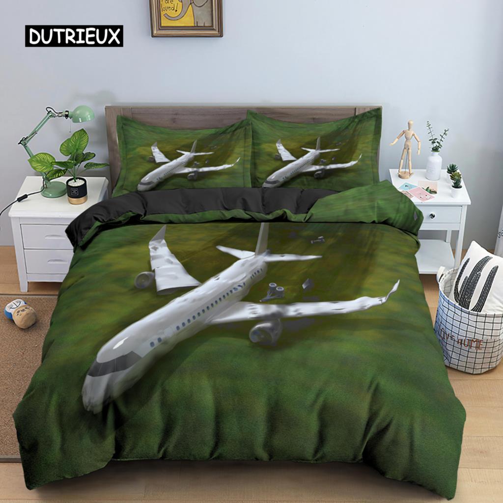 3D Airplane Printed Bedding Set Kids Adult 2/3pcs Duvet Cover with Pillowcase Comforter Bedding Quilt Cover Luxury Bedding Set