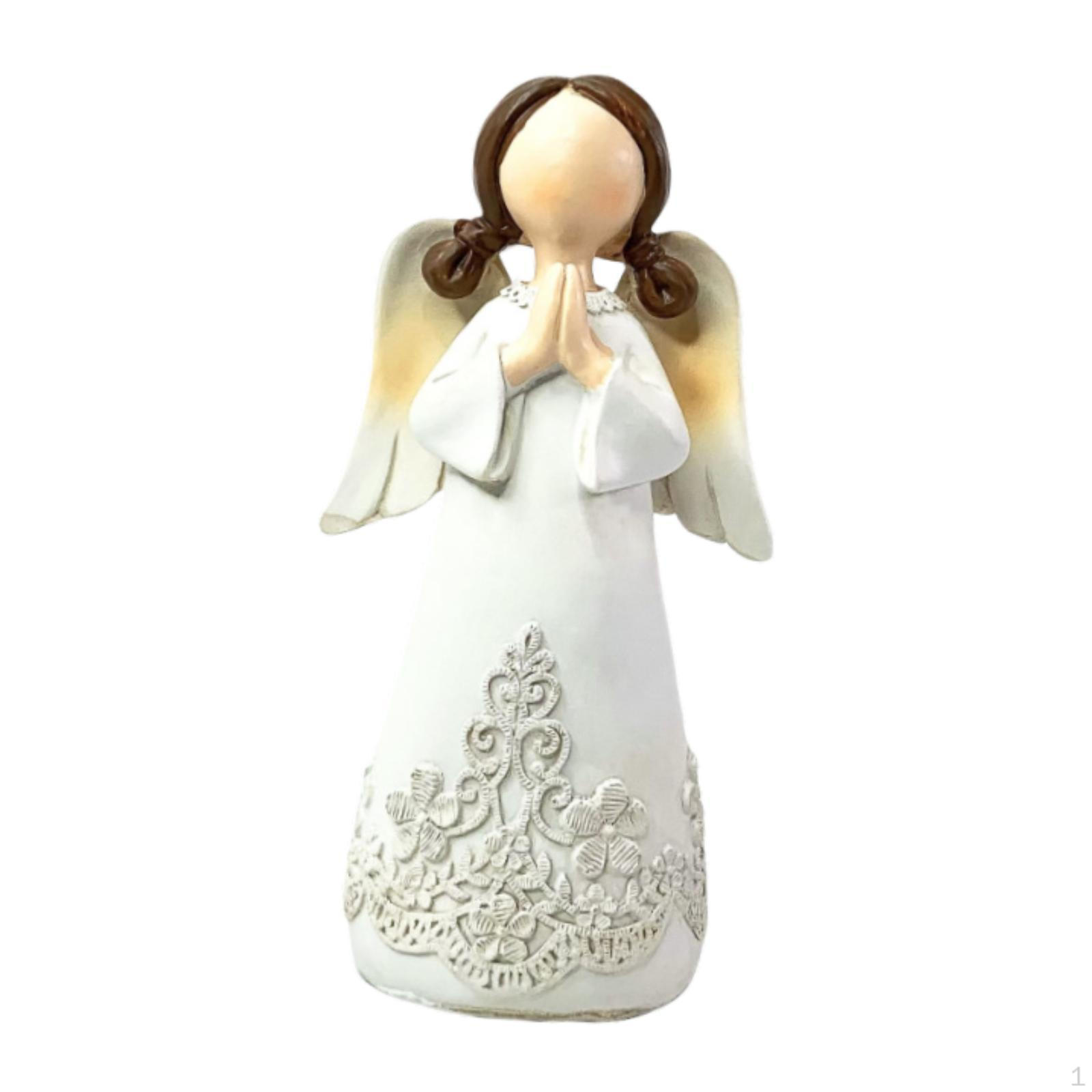 

Angel Statue Figurine Collection Resin Sculpture Desktop Ornament for Office Living Room Style B