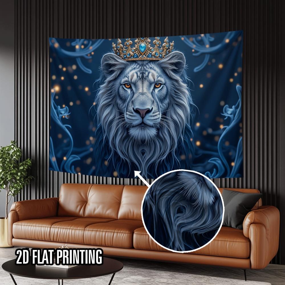 1pc Lion Backdrop - 2D Flat Print Party Banner For Wedding Birthday Anniversary - Multi Purpose Indoor/ Decor For Home Garden Backdrop Lion