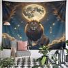 Majestic Lion with Full Moon Glow Pattern Wall Hanging Tapestry Decorative Tapestry Home Decor for Bedroom and Living Room