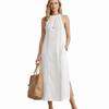 Neck Hanging Lace Splicing Dress Loose Fit Women's Summer Dress Long Skirt  Beach Wear