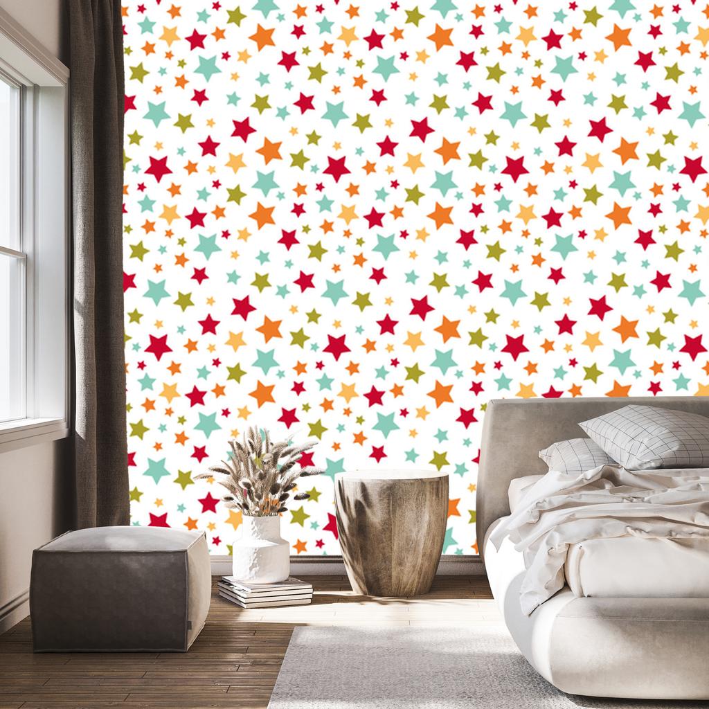 Colorful Stars Wallpaper for Living Room and Bedroom 50x1000