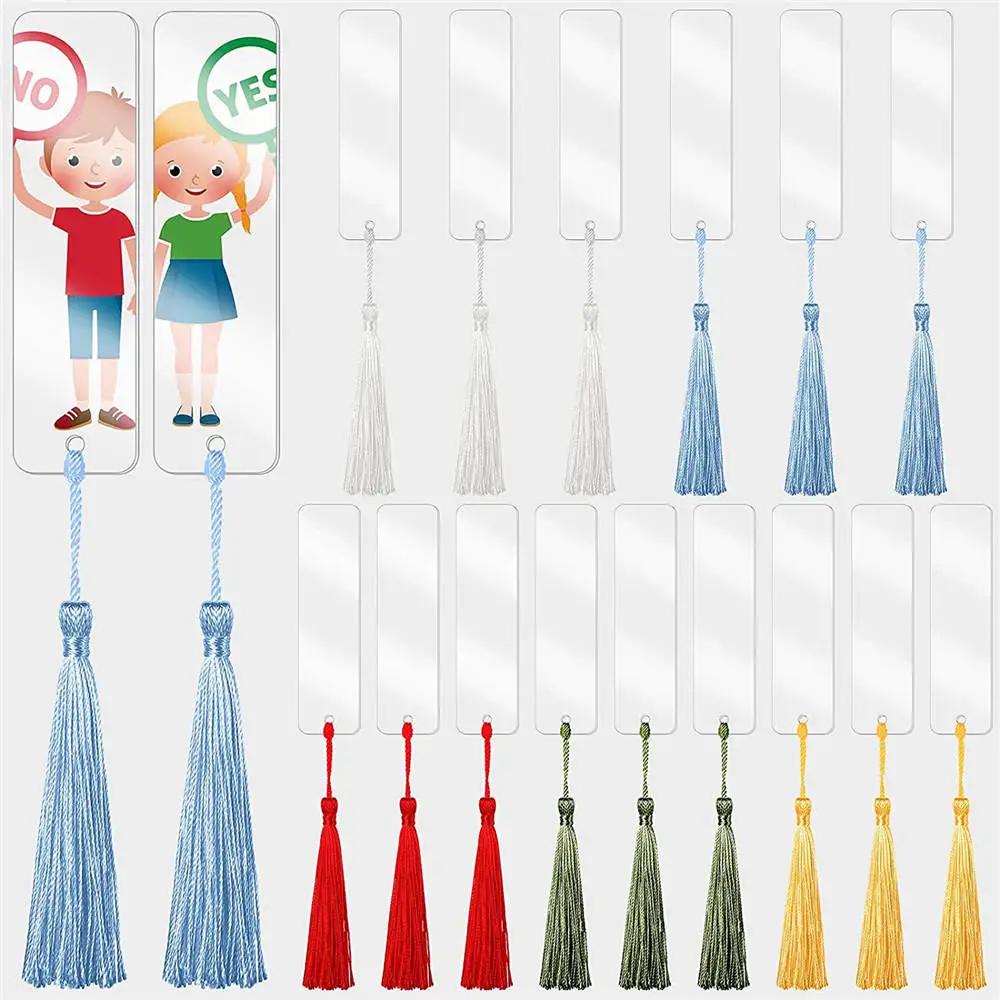 

Acrylic Notebook Acrylic DIY Crafts Projects Transparent Tassel Bookmarks DIY Party Decors For Art Projects Office Supplies різнокольоровий