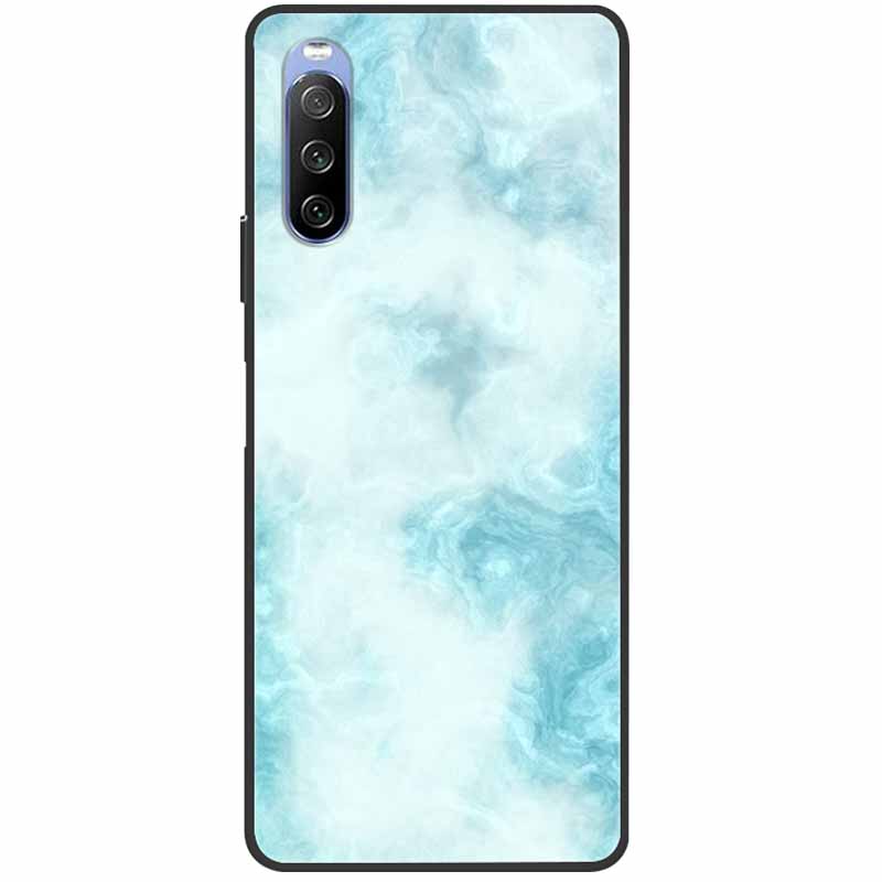 Soft Cover For Sony Xperia 10 III Case 5 III Soft Silicone Black Cases for Sony Xperia 1 III / Xperia1 XZ4 Covers Cool Marble