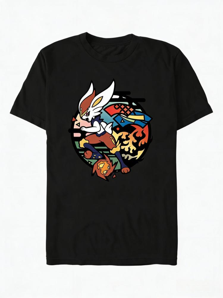 New Pokemon Cinderace Graphic Print Fashion High Quality Unisexs Short Sleeve ParentChild Loose Comfortable TShirt
