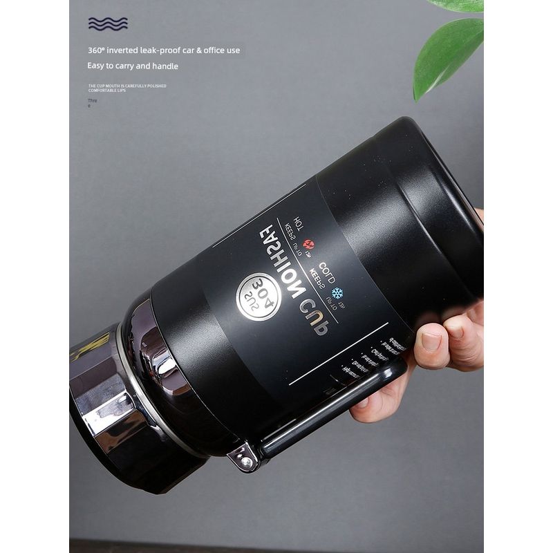 Large Capacity Vacuum Cup 304 Stainless Steel Car Travel Outdoor Short Thick Thermos Cup Men and Women Tea Cup