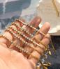 Gold-Plated Zirconia Inlaid Blade Chain Jewelry Set