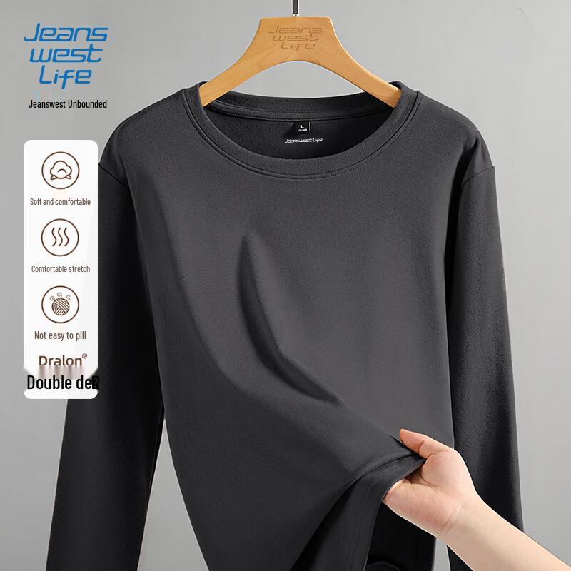 JEANSWEST LIFE Men s Thermal Fleece-Lined Long-Sleeve T-Shirt 5XL
