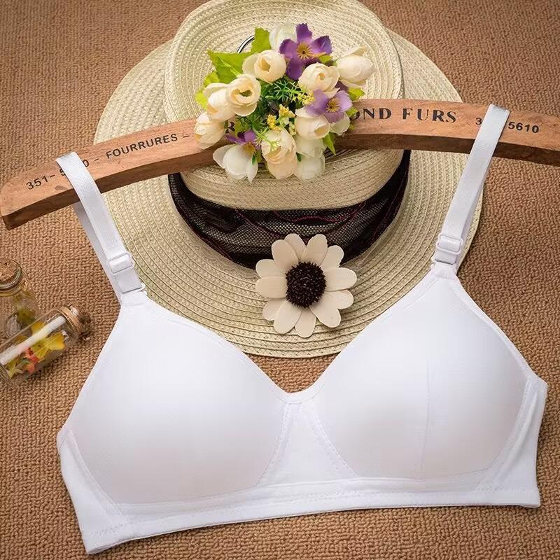 

Нижнее белье с чашкой AB для девочек-подростков, женский беспроводной бесшовный бюстгальтер для тренировок, бюстгальтер для девочек 34/75AB белый