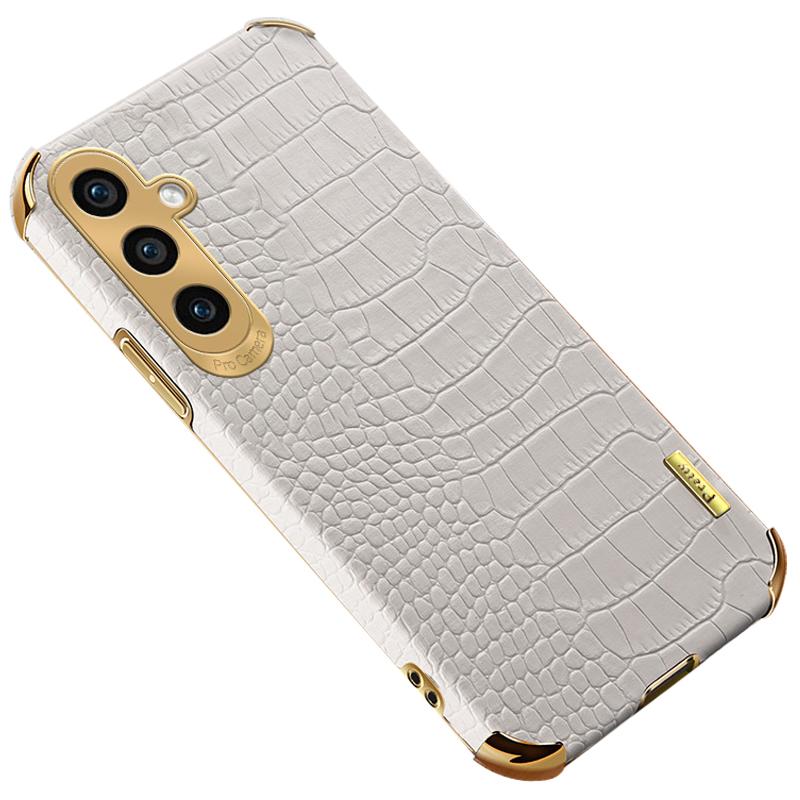For Samsung Galaxy A05s 4G Case Crocodile Texture Electroplated Leather+TPU Phone Protection Cover