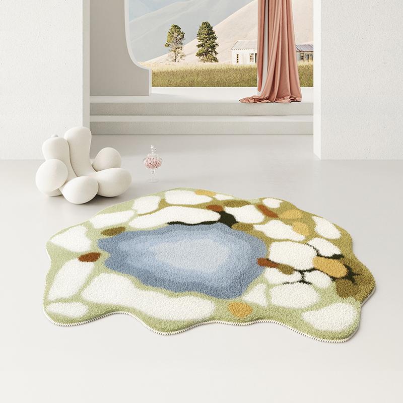 Irregular Cloakroom Non-Slip Mat Nordic Style Living Room Decoration Shaped Carpet Thicken Bedroom Bedside Rug Home Plush Rugs