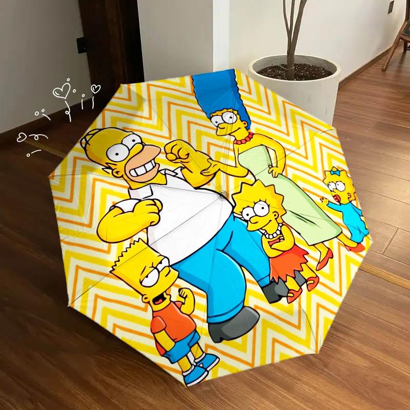 1pc Simpsons Family Themed High-quality Umbrella,Automatic Opening and Closing Umbrella,Multi-functional Umbrella G0811075