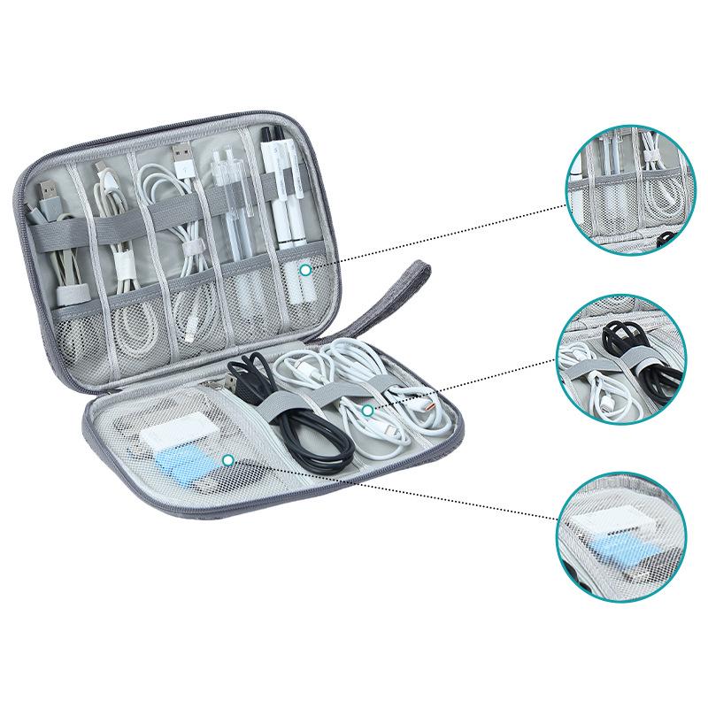 Multifunctional Waterproof Travel Storage Bag for Cables, Chargers, Power Banks, and Earphones