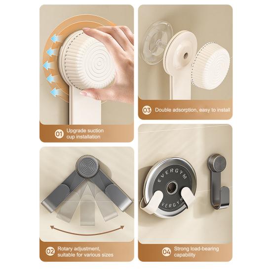 1/2Pcs Suction Cup Pot Lid Stand Holder Wall-Mounted Rotating Design Easy Installation Pot Lid Holder Kitchen Organizer
