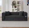 Bezstelażowa Sofa Modułowa, Nowoczesna Sofa Sztruksowa, Klasyczny Kwadratowy Design, Dwupoziomowa Konstrukcja, Rozkładana do Łóżka, Idealna do Mieszkań i Dużych Pomieszczeń
