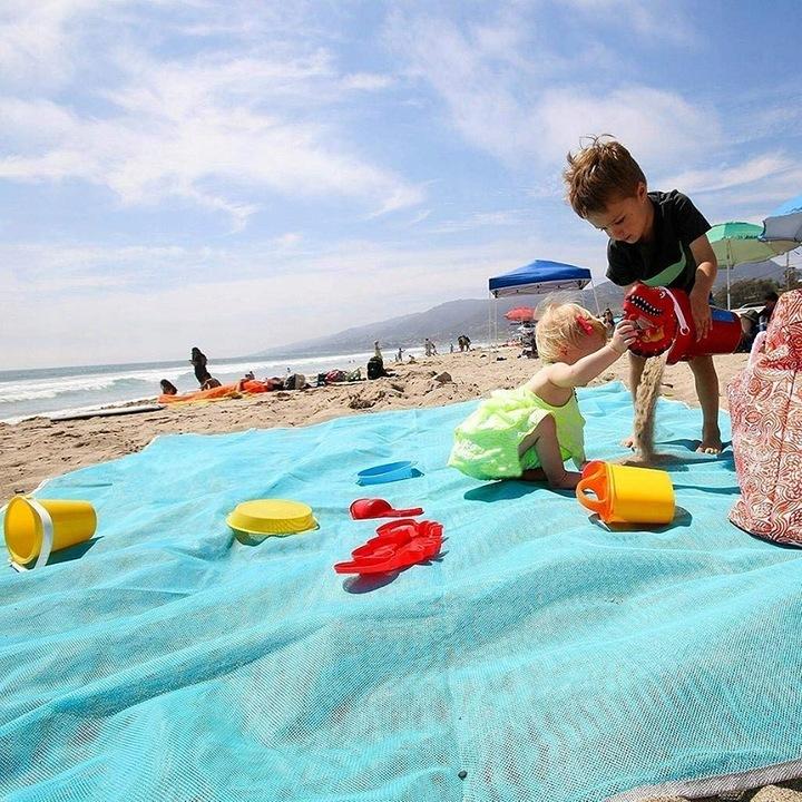 Mata Plażowa Koc Na Plażę Piknik Biwak Plażę 200X210Cm Z Haczykami