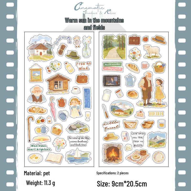 Yu Xian Light and Shadow Landscape Stickers: Creative American Style for Journal DIY & Collage