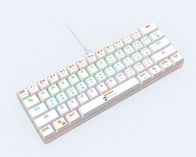 R8 61klávesová mechanická herní klávesnice RGB – modrý spínač, podsvícená