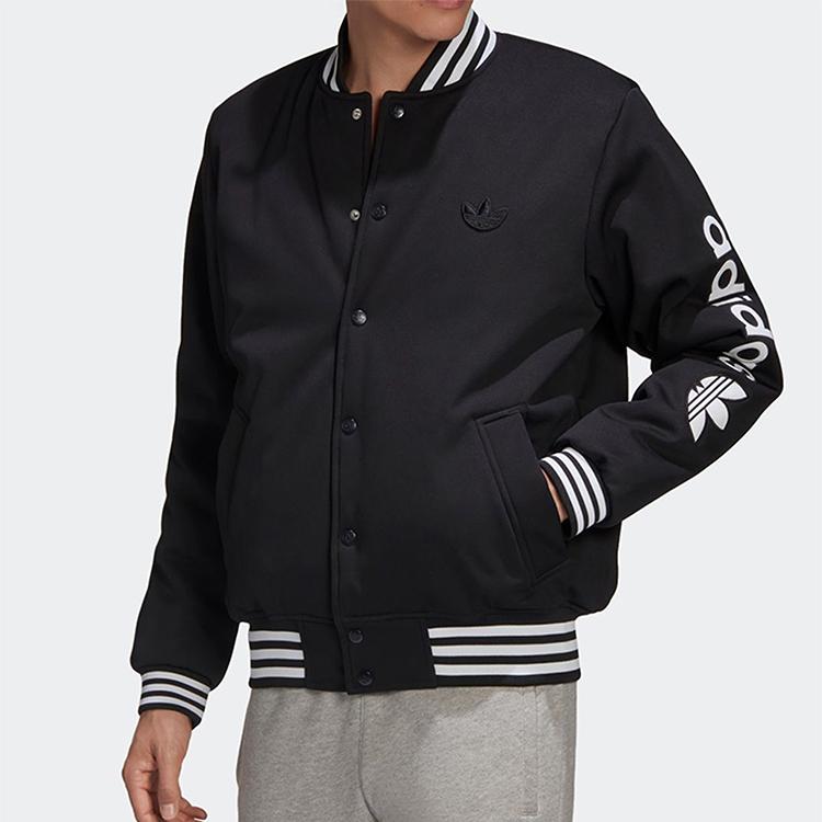 Adidas Originals Varsity Bomber Casual Jacket Men Outerwear Black GE1340