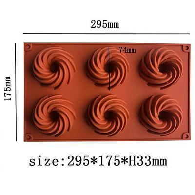 6 Cavity 74Mm Spiral Silicone Mold For Baking Cake Pan Jelly Making Tools Dessert Mousse Decorating Mould Fancy Donut