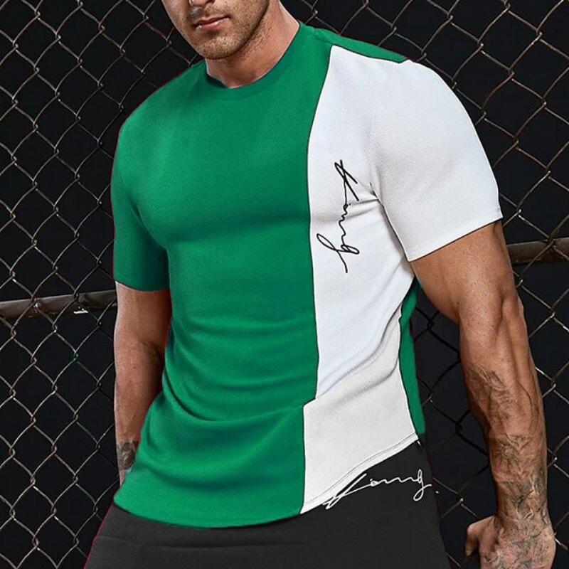 Vintage Clothing Men's Street T-Shirt Summer Male 3d Stripe Print Short Sleeve Tops Everyday T Shirt Oversized Tees Shirts 5xl