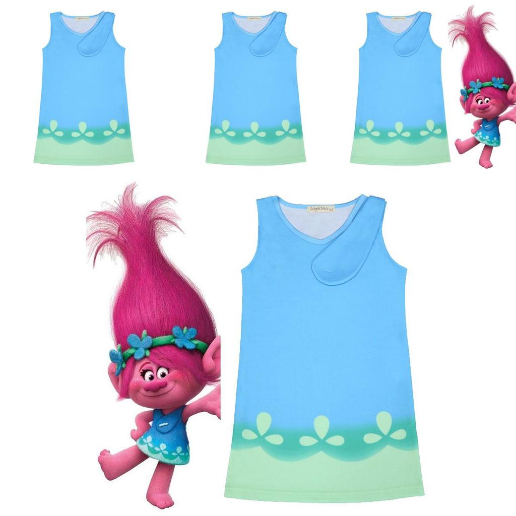 Charming Trolls Poppy Dress For Girls Ideal For Holiday And Party Events