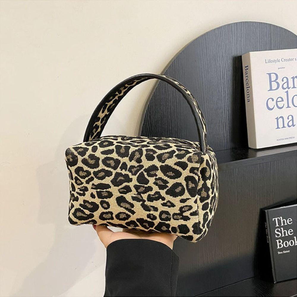 Skincare Organizer Canvas Pillow Bag Large Capacity Make Up Pouch Bag Leopard Makeup Bag  Travel