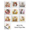 10Pcs Watercolor Flowers Cute Pet Wall Stickers Imitation Brick Bedroom Decoration Waterproof Self Adhesive Tile Wallpaper Kitchen Cupboard Decor