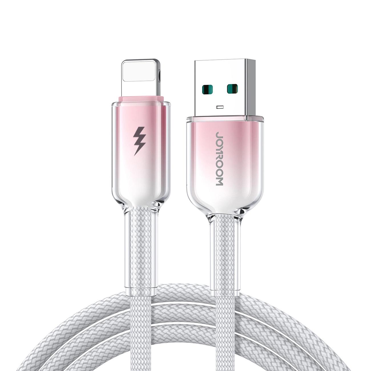 Joyroom S-A42 Crystal Clear Series Fast Charging Data Cable USB-A to Lightning 3A 1.2m White (1.20 m, USB 2.0), USB Kabel - Bild 5