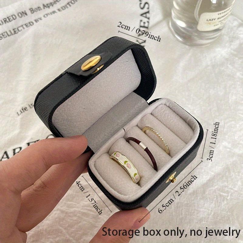 1PC Mini Portable Jewelry Box – PU Leather Ring & Earring Storage! Compact Ornament Case for On-the-Go