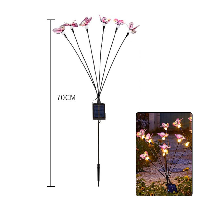 

Solar Butterfly LED Fairy Lights Outdoor Waterproof Firefly String Lights For Garden Lawn Yard Decor Wedding Party Warm White 1 Pc