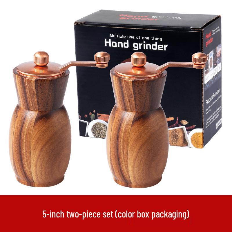 Acacia Wood Hand-Crank Pepper Grinder - Creative Black/Sichuan Pepper Mill for Western Cuisine