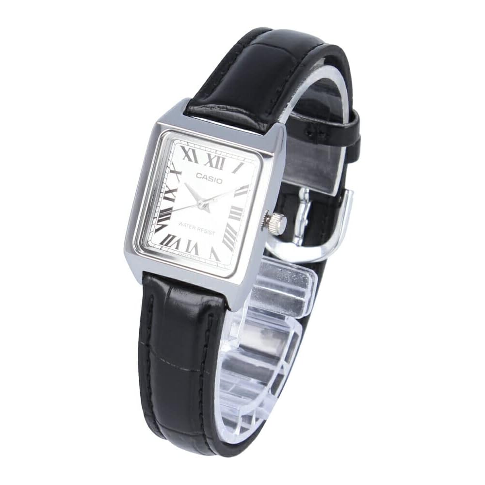 Casio Casio Standard Cheap Casio Women s Quartz Watch Brass Leather Black Silver LTP-V007L-7B1