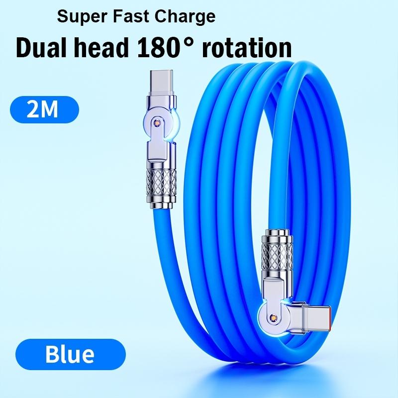 120W PD USB C To Type C Cable Elbow 180 Degree Rotation Super Fast Charge For Samsung S24 S23 S22 Ultra Huawei Laptop Data Sync