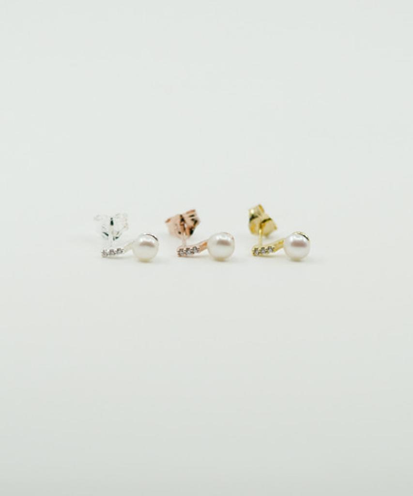 Alleun Silver 925 Pearl Cubic Drop Earrings