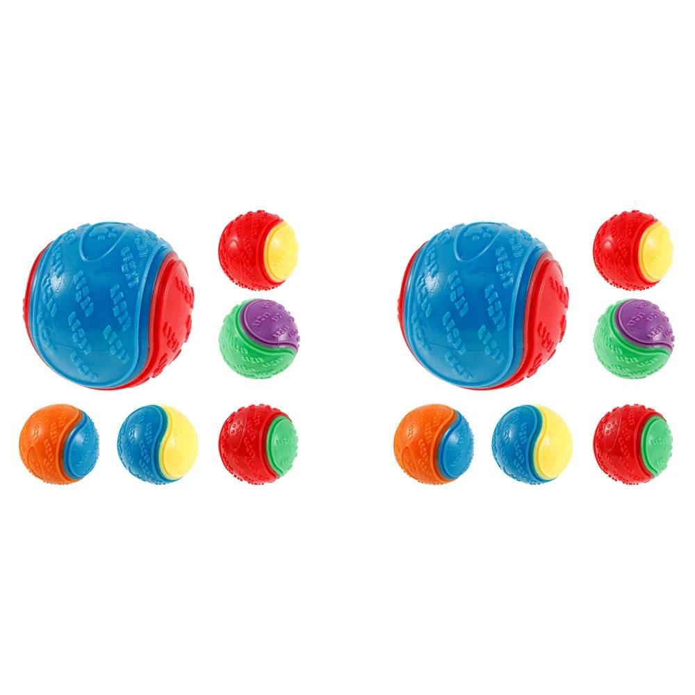 6/12Pcs Dog Squeaky Balls Toys High Bouncy Interactive Toys Rubber Dog Chew Toy Outdoor Throwing Recovery Training Pet Supplies