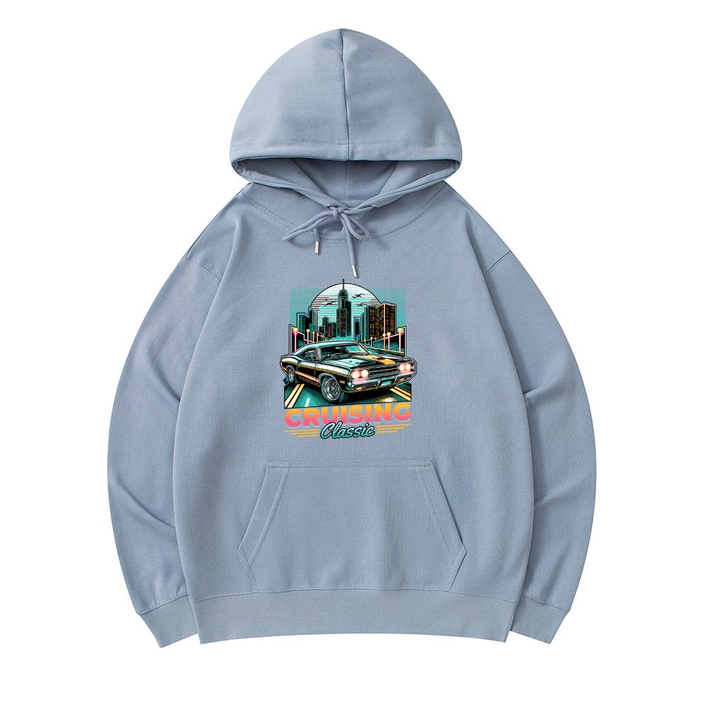 

300 г/м² Мужские хлопковые толстовки с капюшоном Круизный классический принт Премиум хлопковая толстовка XS армия зеленый