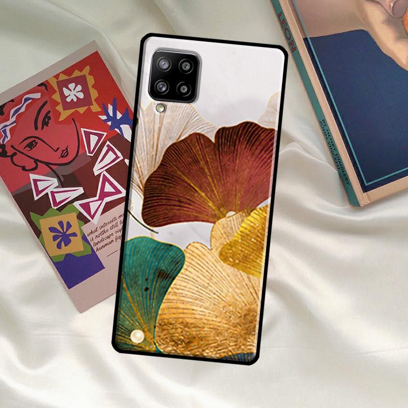 Luxury Ginkgo Leaf Case For Samsung Galaxy A06 A16 A56 A36 A26 A54 A34 A14 A52 A32 A12 A13 A33 A53 A15 A35 A55