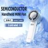 Portable Ice Compress Mini Fan with Hook 3-speed Wind Adjustable USB Rechargeable High-speed Handheld Turbo Fan 3S Fast Cooling