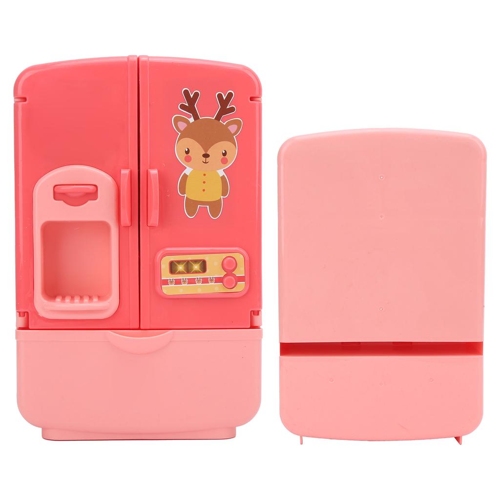 Simulation Intelligent Refrigerator Double Door Kitchen Toys Set Children Play House ToyPink