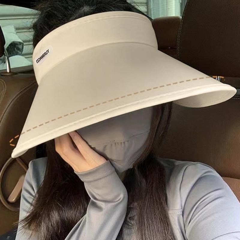 Women'S Summer  Outdoor Wide-Brimmed Ice Silk Sunshade Hat Vent Hat Breathable Sun Hat