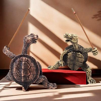 Turtle Incense Stick Holder Exquisite Sleep Aid Handcrafted Beautiful Censer Holder Home Decor Antique Bronze