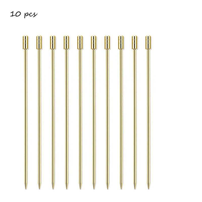 10 Pcs 304 Stainless Steel Food Picks Reusable Cocktail Sticks Reusable Drink Picks Martini Picks Toothpicks Fruit Picks