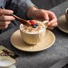 220ml Kiln Transmutation Glaze Craft Retro Design Tea Cup Coffee Cup and Saucer, Art Ceramic Coffee Cup for Latte,Espresso,Cappuccino,Microwave Safe
