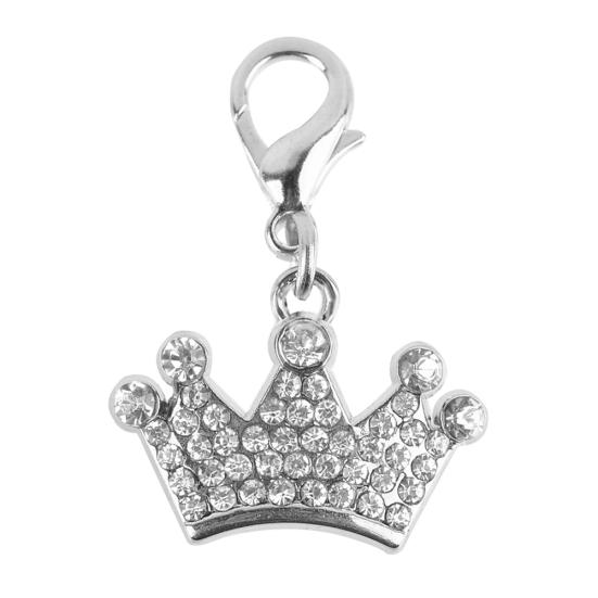 

Мода Стразы Корона Кулон Брелок Собака Завесы Декор Аксессуары для домашних животных серебряный