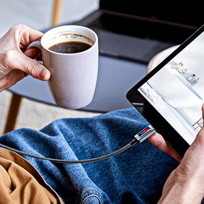 100W Super Fast Charging Type C Data Cable Aluminum Alloy for Rapid Device Power and Use in Daily Life