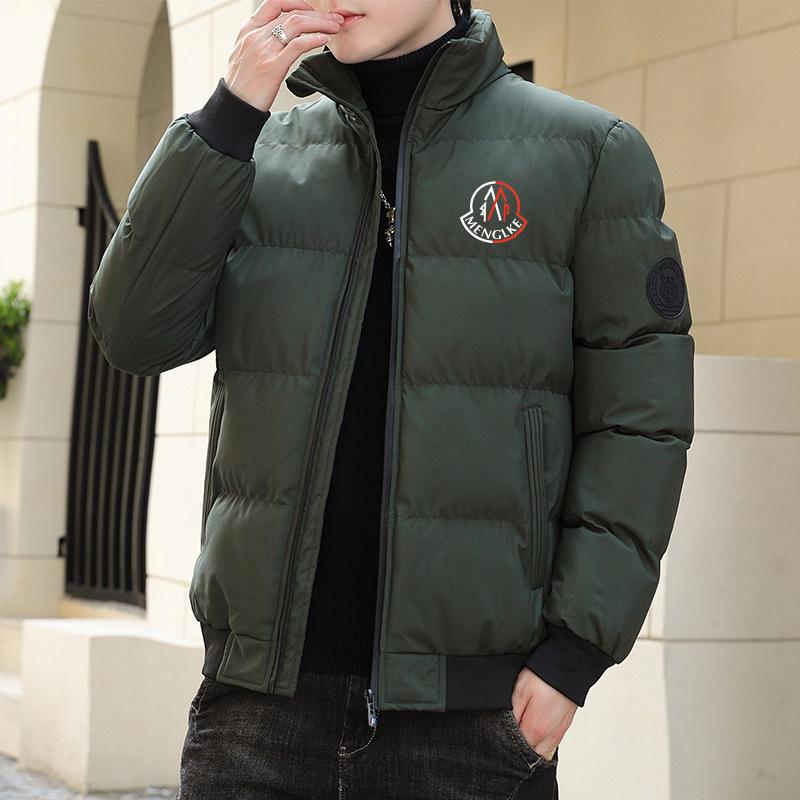 

Men s Cross-border Printed Winter Stand Collar Lightweight Cotton Jacket - Thickened and Padded Outerwear 2XL оливковий колір