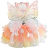 Luxury Dog Dress with Removable Butterfly Wings - Princess Costume for Small Dogs, Party, Birthday & Photo Shoots (Size Chart Included)